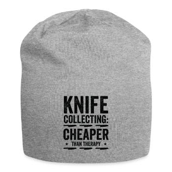 Messersammler Messer Sammeln - Jersey-Beanie - Grau meliert - Vorne