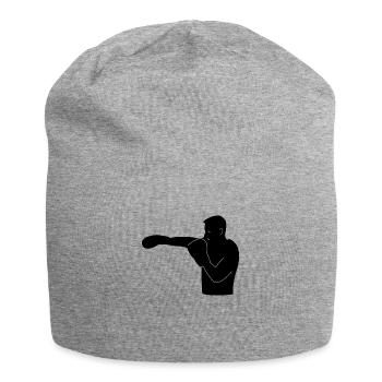 Silhouette de boxeur - Bonnet en jersey - gris chiné - Devant