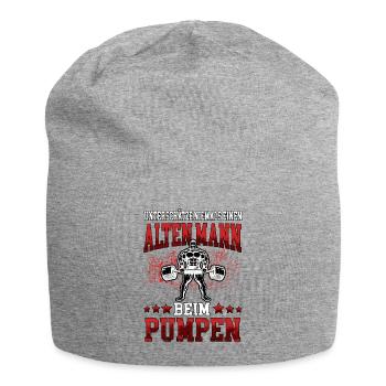Fitness Alter Mann beim Pumpen Fitnestudio Workout - Jersey-Beanie - Grau meliert - Vorne