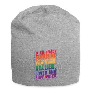 Family Lesbian Gay Pride Month LGBTQ - Jersey Beanie - heather grey - Front