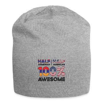 Half Armenian Armenia American USA Citizenship - Jersey Beanie - heather grey - Front