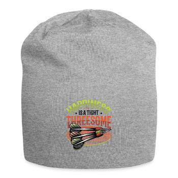 Glück Ist Ein Enges Dreiergespann, Dartpfeil - Jersey-Beanie - Grau meliert - Vorne