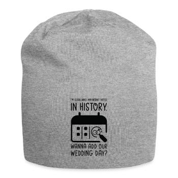 Wedding Day Pick Up Lines Couple Romantic Heart - Jersey Beanie - heather grey - Front