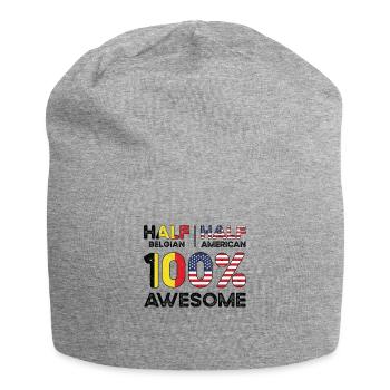 Born Belgian Belgium American USA Citizenship - Jersey Beanie - heather grey - Front