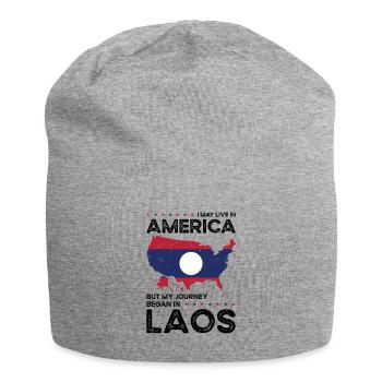Geboren als Laotin Laos Amerikanerin USA - Jersey-Beanie - Grau meliert - Vorne