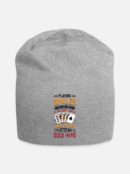 Pik-karten Spielen - Jersey-Beanie - Grau meliert