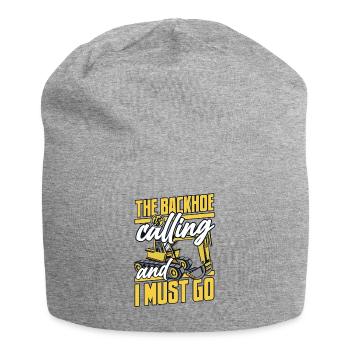 The Backhoe Is Calling And I Must Go Excavator - Jersey Beanie - heather grey - Front