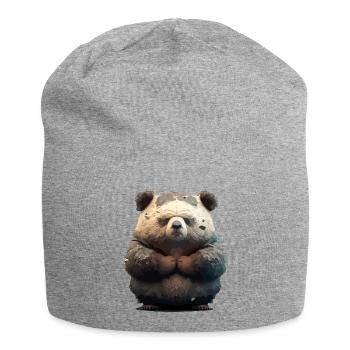 Bako der mürrische Bär - Jersey-Beanie - Grau meliert - Vorne
