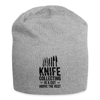 Messersammler Messer Sammeln - Jersey-Beanie - Grau meliert - Vorne