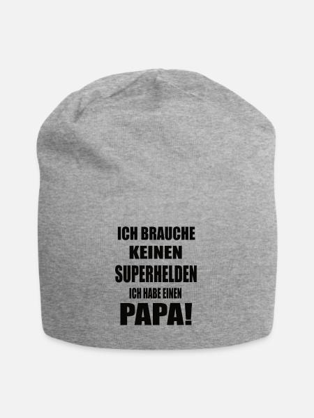 Papa Geburtstag - Jersey-Beanie - Grau meliert