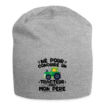 Né pour conduire un tracteur avec mon père - Bonnet en jersey - gris chiné - Devant