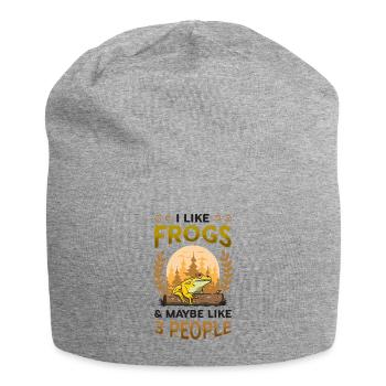 J’aime les grenouilles et peut-être 3 personnes - Bonnet en jersey - gris chiné - Devant