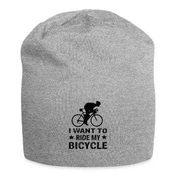 Vélo de route Je veux faire du vélo - Bonnet en jersey - gris chiné - Devant
