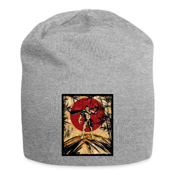 Oni Japanese Art Vintage Fighter Retro - Jersey Beanie - heather grey - Front