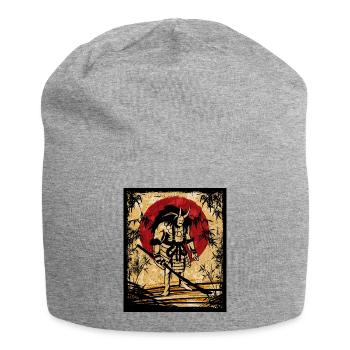 Oni Japanese Art Vintage Fighter Retro - Jersey Beanie - heather grey - Front