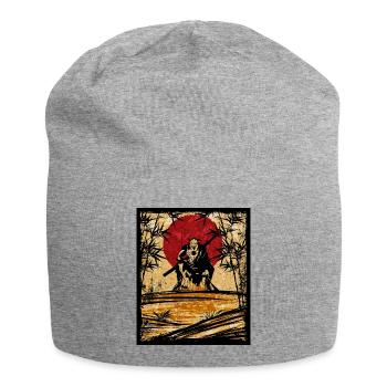 Oni Japanese Art Vintage Fighter Retro - Jersey Beanie - heather grey - Front