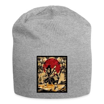 Oni Japanese Art Vintage Fighter Retro - Jersey Beanie - heather grey - Front