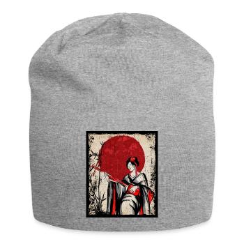 Geisha Japanische Kunst Vintage Retro Frauen - Jersey-Beanie - Grau meliert - Vorne