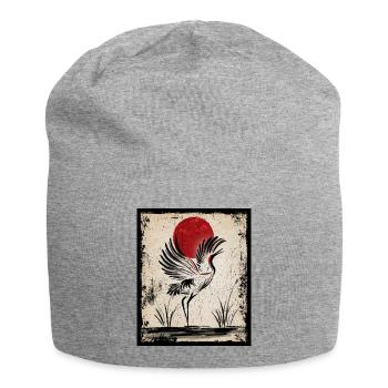 Grue Art Art Japonais Vintage Rétro - Bonnet en jersey - gris chiné - Devant