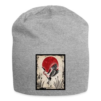 Grue Art Art Japonais Vintage Rétro - Bonnet en jersey - gris chiné - Devant