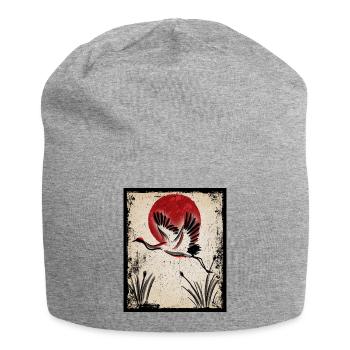 Grue Art Art Japonais Vintage Rétro - Bonnet en jersey - gris chiné - Devant