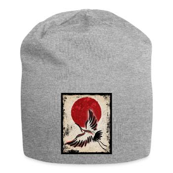 Grue Art Art Japonais Vintage Rétro - Bonnet en jersey - gris chiné - Devant