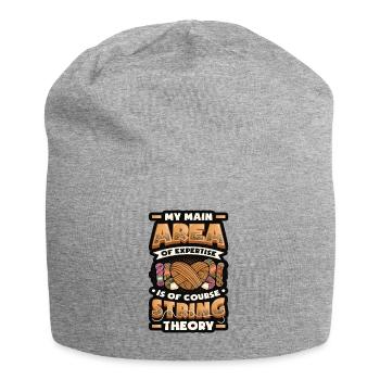 Funny Yarn Lover, Crochet - Jersey Beanie - heather grey - Front