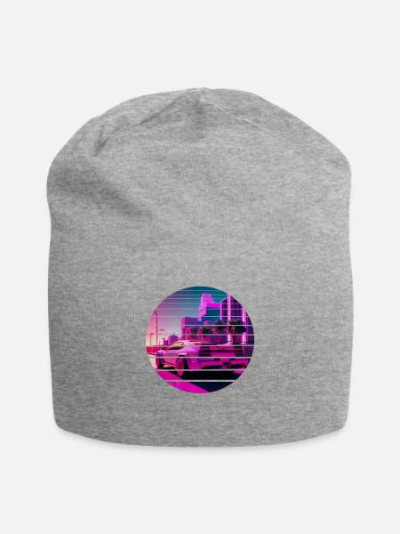 Retro Wave Sport 80s Vaporwave Sunset - Jersey-Beanie - Grau meliert