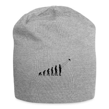 Hang Gliding Evolution Kite Flying Gift - Jersey Beanie - heather grey - Front