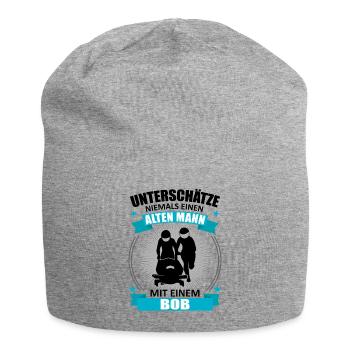 Bobfahrer Alter Mann Spruch Bobfahren Geschenk - Jersey-Beanie - Grau meliert - Vorne