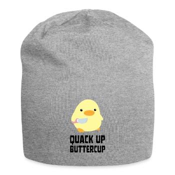 Quack Up Buttercup Duck with knife Ente mit Messer - Jersey Beanie - heather grey - Front