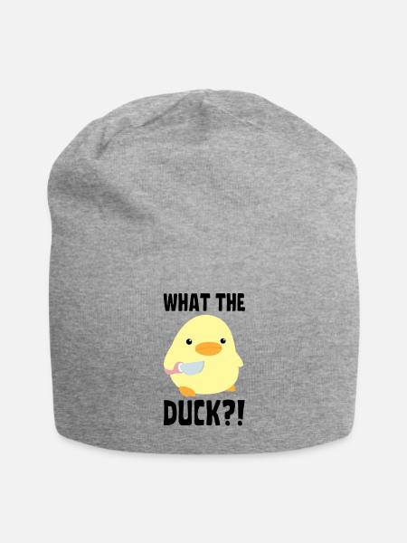 What The Duck? Duck with knife - Ente mit Messer - Jersey-Beanie - Grau meliert