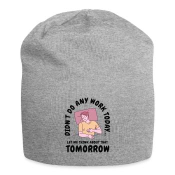 Prokrastinator Arbeit Schlafen Line Art Zeichnung - Jersey-Beanie - Grau meliert - Vorne