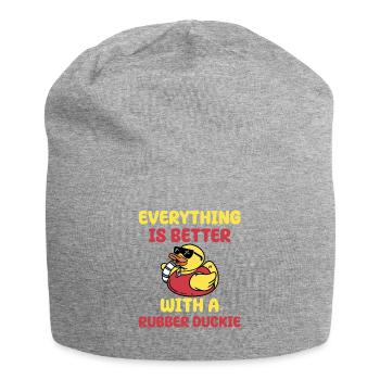 Cadeau de canard de bain - Bonnet en jersey - gris chiné - Devant
