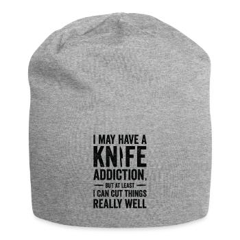 Messersammler Messer Sammeln - Jersey-Beanie - Grau meliert - Vorne