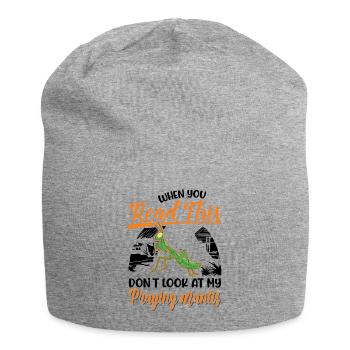 Gottesanbeterin Geschenk Mantis Fangschrecke - Jersey-Beanie - Grau meliert - Vorne