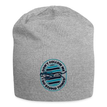 Don't Follow Me I Do Stupid Things Diver Mask - Jersey Beanie - heather grey - Front