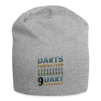 Dart Perfection, 9 Dart Checkout, Darts Player - Jersey Beanie - heather grey - Front