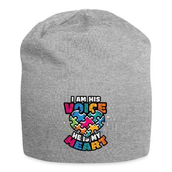 Ich Bin Seine Stimme, Er Ist Mein Herz - Jersey-Beanie - Grau meliert - Vorne