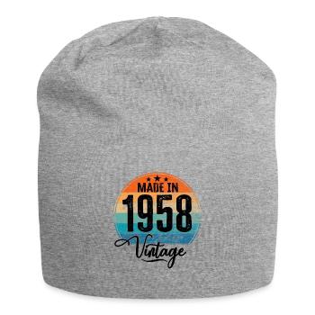 Vintage Made in 1958 Geburtsjahr 1958 Geburtstag - Jersey-Beanie - Grau meliert - Vorne
