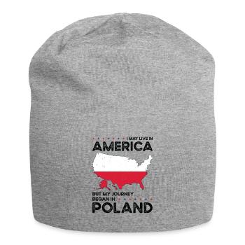 Born Polish Poland American USA Citizenship - Jersey Beanie - heather grey - Front
