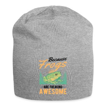Frosch Geschenk Laubfrosch - Jersey-Beanie - Grau meliert - Vorne