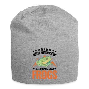 Frosch Geschenk Laubfrosch - Jersey-Beanie - Grau meliert - Vorne