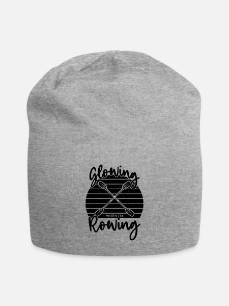 Glowing When I'm Rowing Retro Water Sports Rower - Jersey-Beanie - Grau meliert