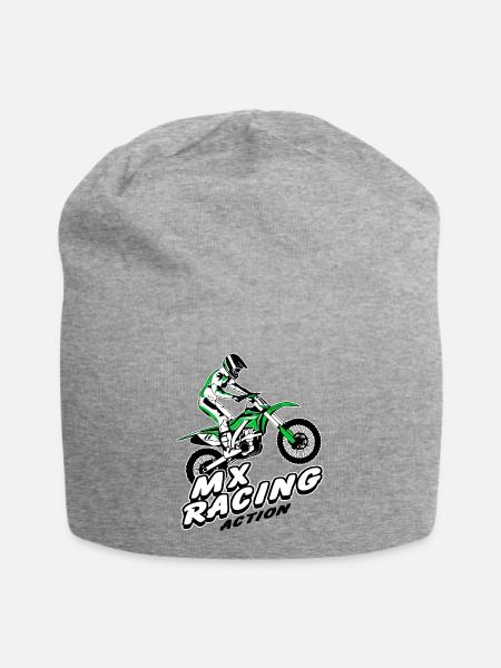 Moto Cross - Motocross - Supercross - Jersey-Beanie - Grau meliert