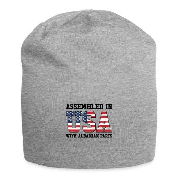 Born Albanian Albania American USA Citizenship - Jersey Beanie - heather grey - Front