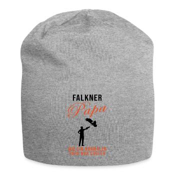 Falkner Papa Spruch Falke Falknerei Geschenk - Jersey-Beanie - Grau meliert - Vorne