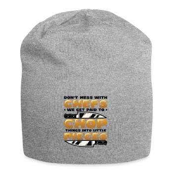 Don't mess with the chef - Jersey Beanie - heather grey - Front