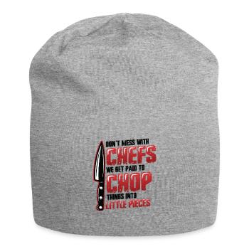 Don't mess with the chef - Jersey Beanie - heather grey - Front