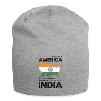 Born Indian India American USA Citizenship - Jersey Beanie - heather grey - Front